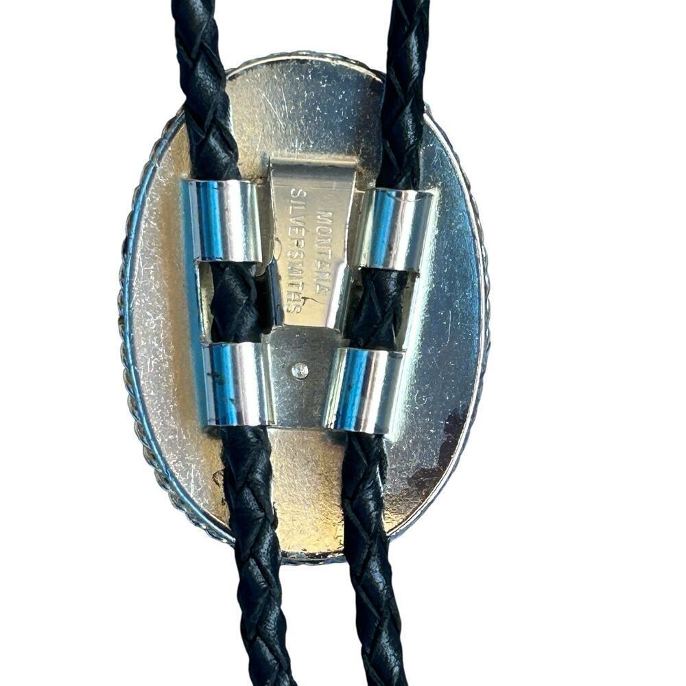 Vintage Montana Silversmiths Flying Eagle Silver Bolo Tie Western Americana - Picture 8 of 10